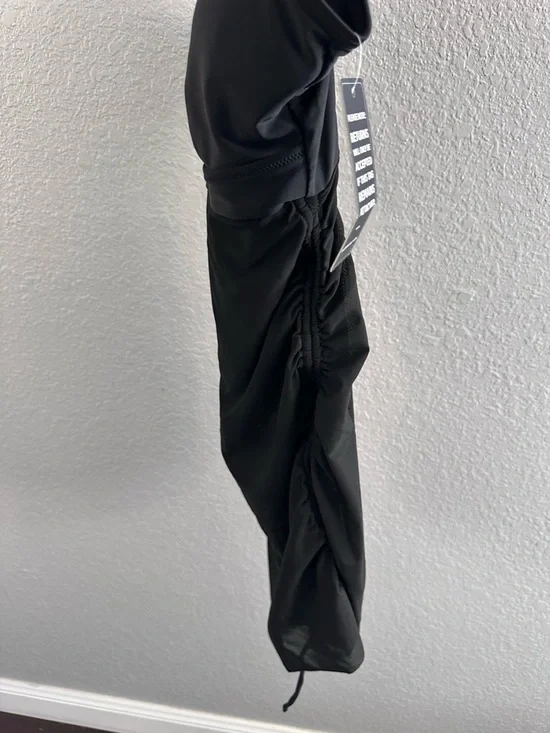 Blooming Jelly Black One Piece Swimsuit L NWT Ruched Tummy Control Skirted - Picture 6 of 15